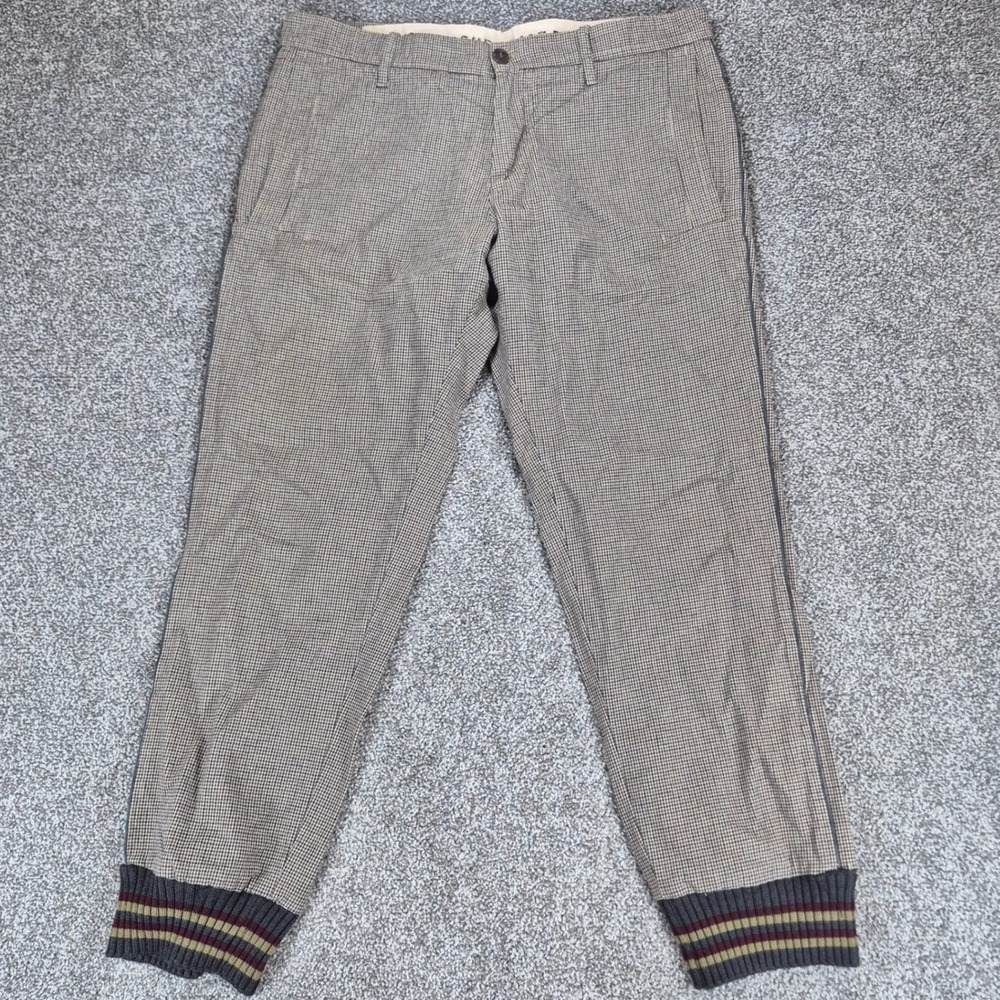 Ice Iceberg Gilmar Jogger Pants Mens 34 Brown Houndstooth Made in Italy‎